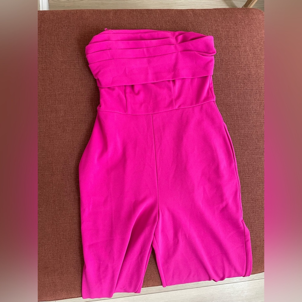 Strapless Hot Pink Jumpsuit